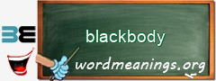 WordMeaning blackboard for blackbody